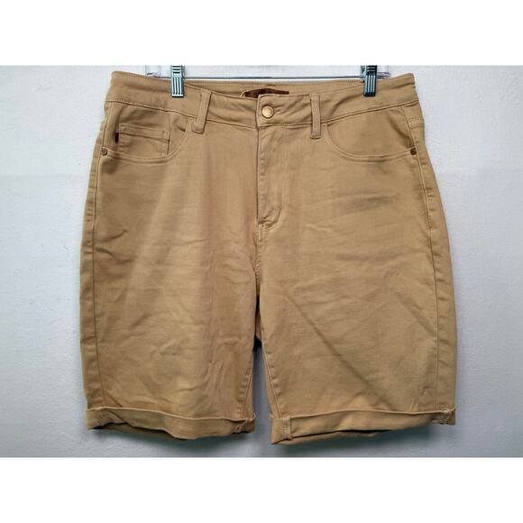 July Blue Summer Vibes Mid Rise Bermuda Shorts, Khaki Denim, Size 1XL - Picture 1 of 5